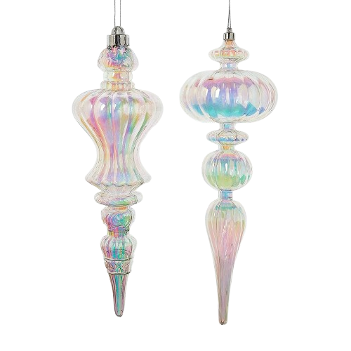 [D4431] 12" OPALESCENT FINIAL ORNAMENTS / INDIVIDUAL