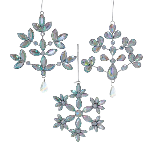 [D4493] 5-6" METAL OPALESCENT STONE ORNAMENTS / INDIVIDUAL