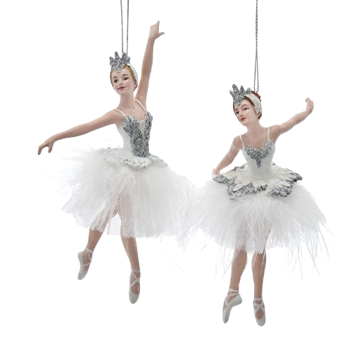 [E0541] 5.25"SILVER AND WHITE BALLERINA / INDIVIDUAL