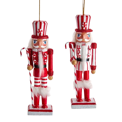 [F2184] 6"WOODEN PEPPERMINT NUTCRACKER / INDIVIDUAL  