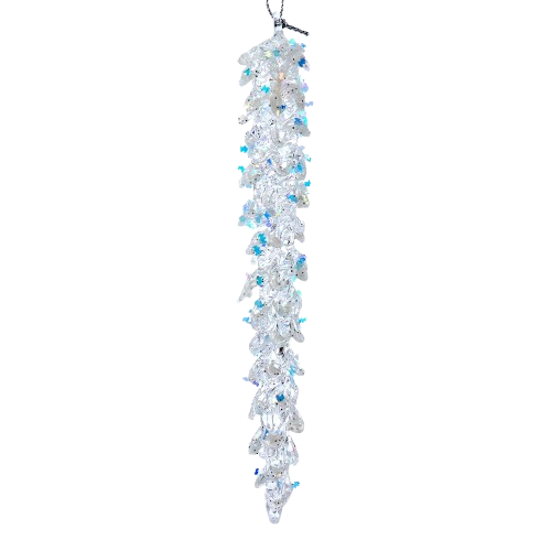 [F2255C] 6" SPUN GLASS CLEAR ICICLE 