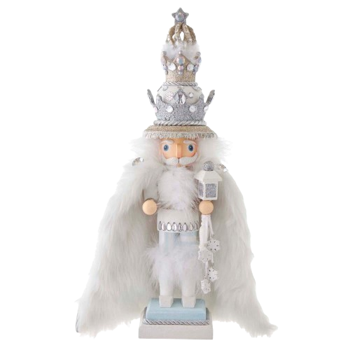 [HA0561] 18"HOLLYWOOD WHITE FUR KING NUTCRACKER