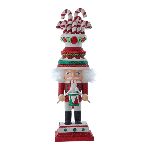 [HA0707] 16" CANDY CANE HAT SOLDIER NUTCRACKER