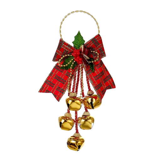 [J5025] 11" JINGLE BELL DOOR HANGER WITH BOW
