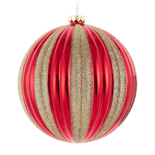 [J8252R] 150MM RED WITH GOLD GLTTR STRIPES