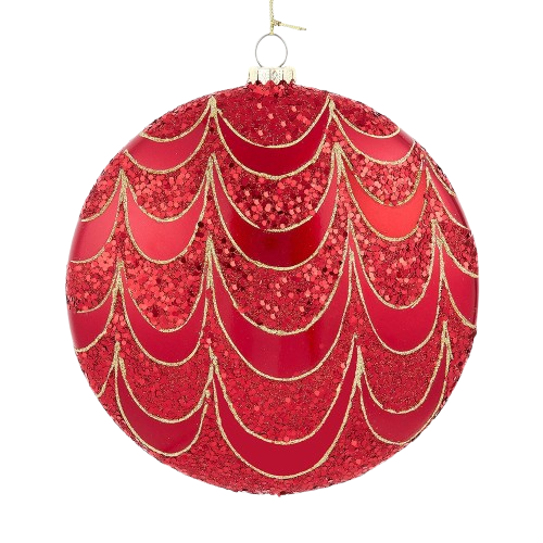 [J8254R] 200MM RED/GOLD SCALLOPED 