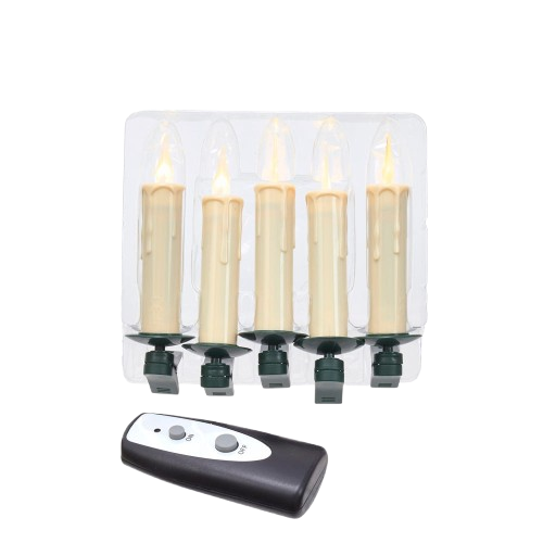 [JEL0905] BATTERY OPERATED 5 LIGHT AMBER LED CANDLE LIGHT CLIP-ON  