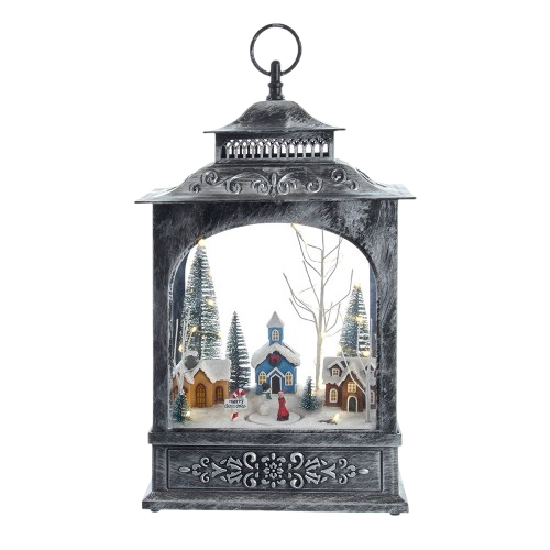 [JEL1305] 15" BATTERY OPERATED LED MUSICAL CHRISTMAS VILLAGE LANTERN 