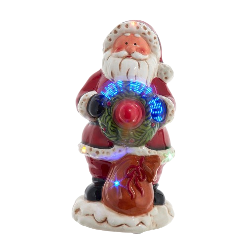 [JEL2151] 10" BATTERY OPERATED LED MUSICAL SANTA TABLE PIECE WITH DIGITAL PROPELLER