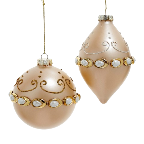 [T3561] 4.5"GLASS BALL/FINIAL WITH PEARL /INDIVIDUAL