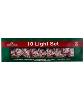 [UL0632] 10/L RED PEPPERMINT CANDY LIGH SET 