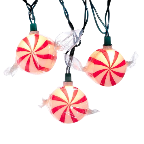 [UL0632] 10/L RED PEPPERMINT CANDY LIGH SET 