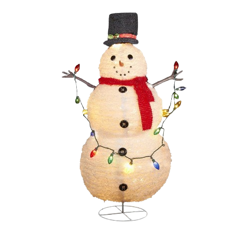 [UL0903] 48" LIGHTED COLLAPSIBLE SNOWMAN
