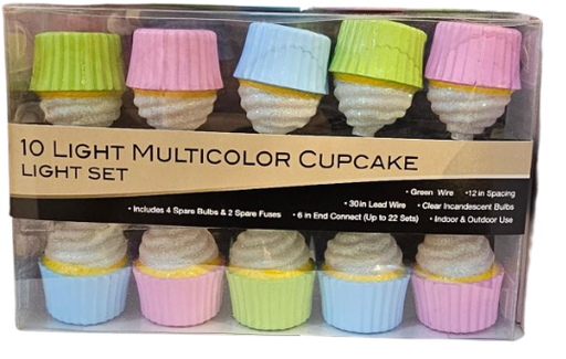 [UL4382] 12" UL 10/L MULTICOLOR CUPCAKE LIGHT SET