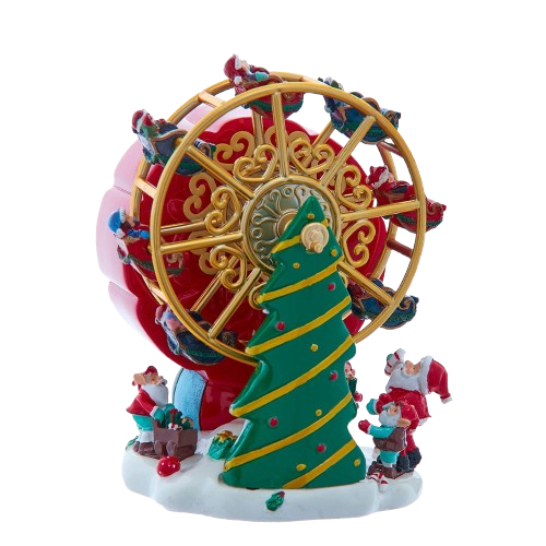 [C5569] 5.5"MUSICAL WIND-UP FERRIS WHEEL TABLE PIECE