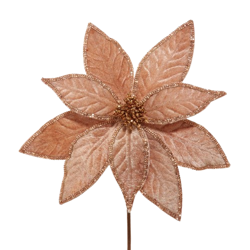 [C9437] 13"GOLD POINSETTIA PICK
