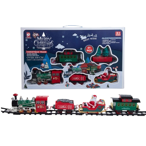 [D4793] BATTERY OPERATED MUSICAL TRAIN WIHT TREE & SANTA TABLE PIECE