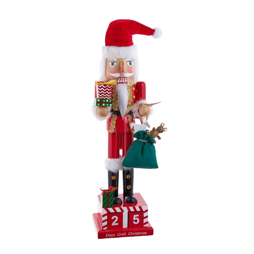[F2414] 15" SANTA CALENDAR  WITH GIFTS NUTCRACKER