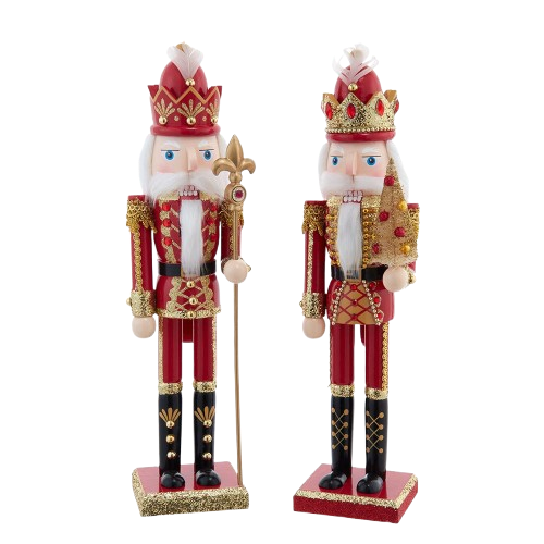 [F2438] 15" RED & GOLD NUTCRACKER / INDIVIDUAL 