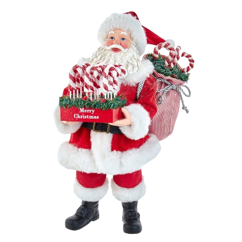 [FA0172] 10.5 FABRICHE SANTA WITH CANDY CANE TRAY