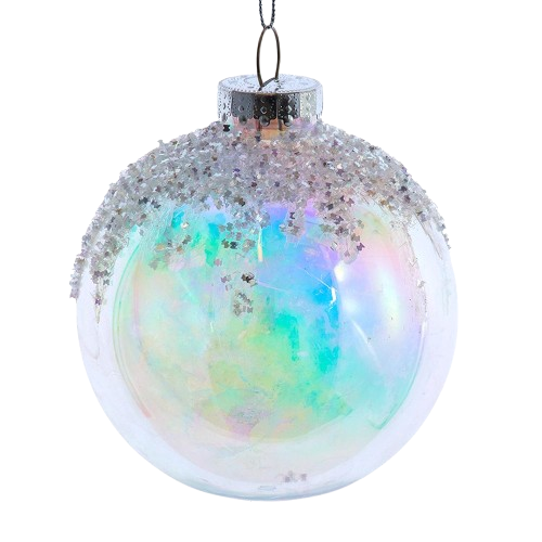[H4208] 120MM PLASTIC GLITTERED IRIDESCENT BALL