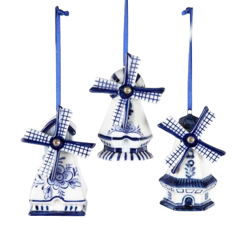 [J0934] DELFT BLUE WINDMILL ORNAMENTS