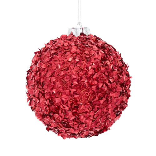 [J8258R] 120MM RED GLITTERED BALL