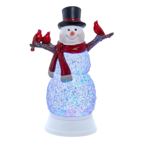 [JEL1429] 11.42" BATTERY OPERATED LED LIGHTED SNOWMAN  LANTERN 