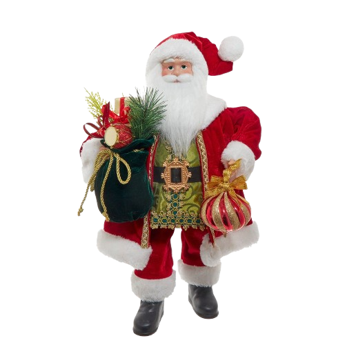 [KK0158] 18" KSA KRINGLES RED VELVET SANTA WITH BAG 