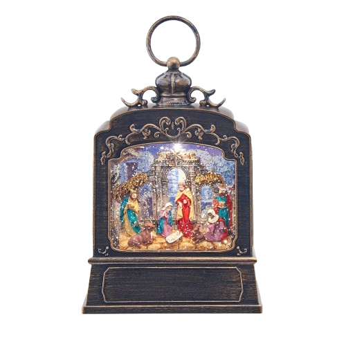 [N1066] 9.45 LED LIGHTED NATIVITY LANTERN 