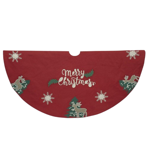 [TS0315] 50" REINDEER APPLIQUE TREE SKIRT 