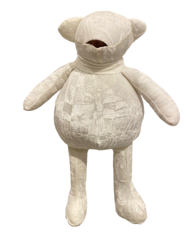 [002093] 19 ” OSO EN TERCIOPELO BLANCO. 