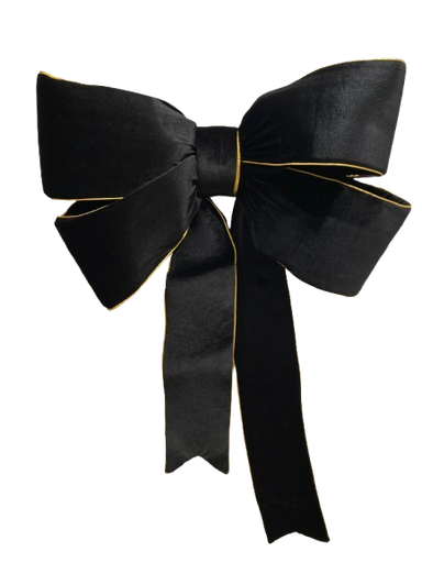 [002107] 32” X 40” LAZO DE TERCIOPELO NEGRO                         BORDE DORADO. 