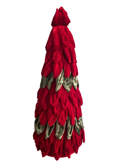 [002112] 23” ARBOL DE TERCIOPELO ROJO Y VERDE.