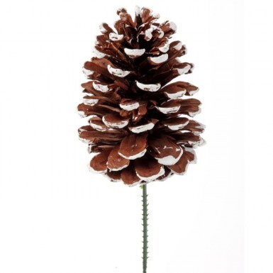 [MTX11612A] FROSTED JUMBO PINE CONE PICK 4"