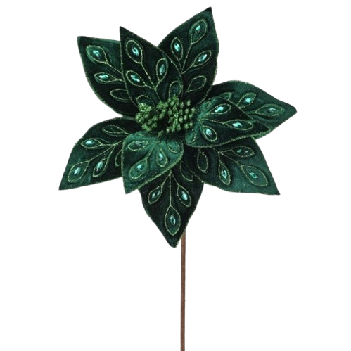 [MTX75832] 22" BEJEWELED POINSETTIA STEM