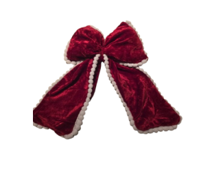 [0021001RB] 10" X 10”  LAZO DE TERCIOPELO ROJO BLANCO.