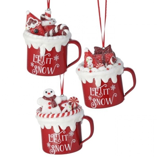 [MTX69990] 3.5"CLAY DOUGH CANDY MUG ORNAMENT 3AST