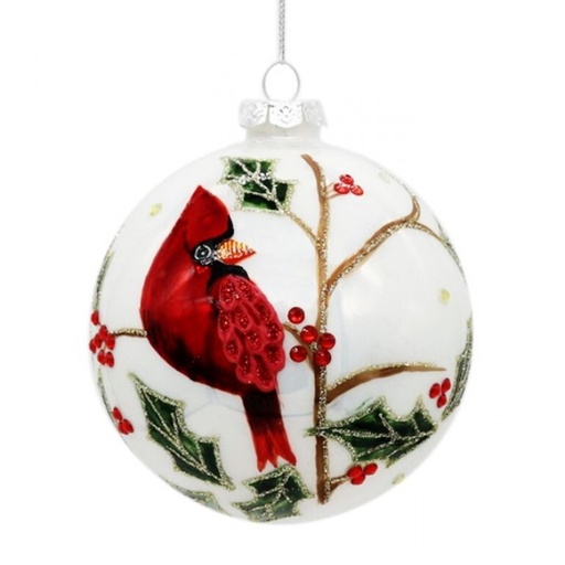 [MTX70273] 4"GLS PEARLIZED/JEWEL CARDINAL ORN