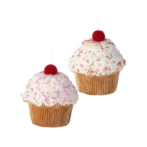 [MTX73463] 5" SWEETS CUPCAKE ORNAMENT 2/AST