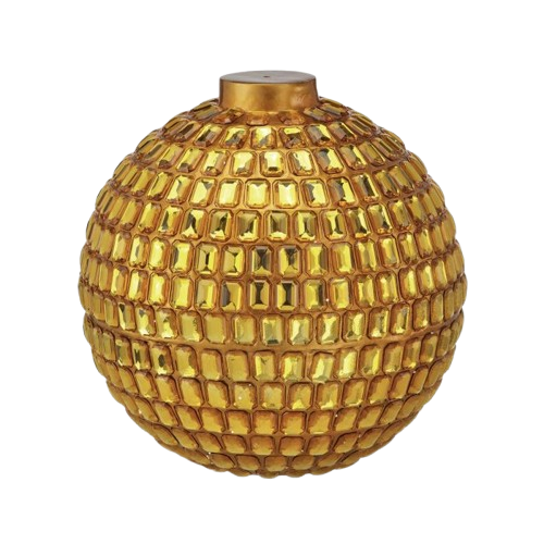 [MTX66556] 20" MGO OUTDOOR BALL ORNAMENT W/JEWELS - GOLD
