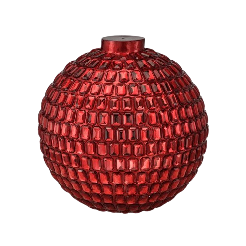 [MTX66556] 20" MGO OUTDOOR BALL ORNAMENT W/JEWELS - RED 