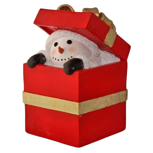 [MTX66549] 20" MGO OUTDOOR SNOWMAN PEEKING FROM GIFTBOX