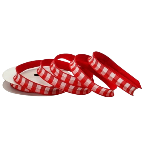 [MTX76128] 1"X10Y COUNTRY CHECK W/FELT RIBBON