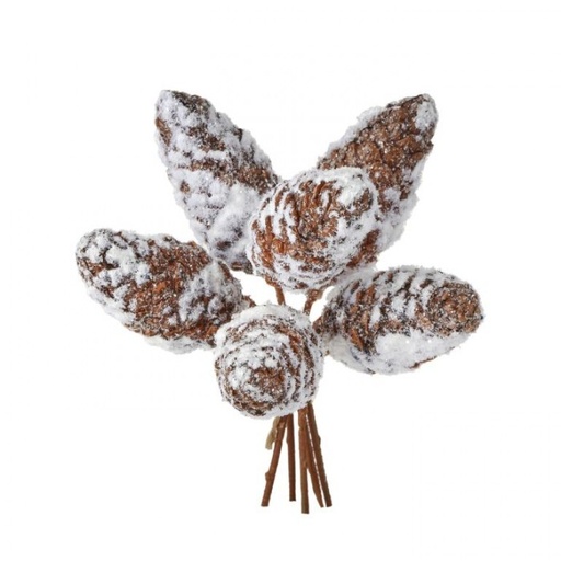 [MTX74525] 8.5" PL SNOWY PINE CONE BUNDLE
