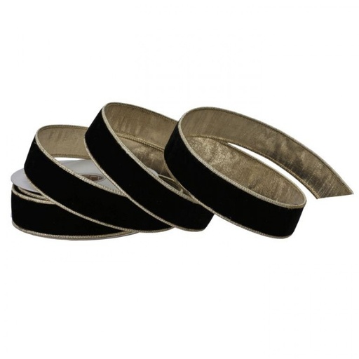 [MTX74880] 1.5"X10Y  PREMIUM VELVET W/GOLD BLACK