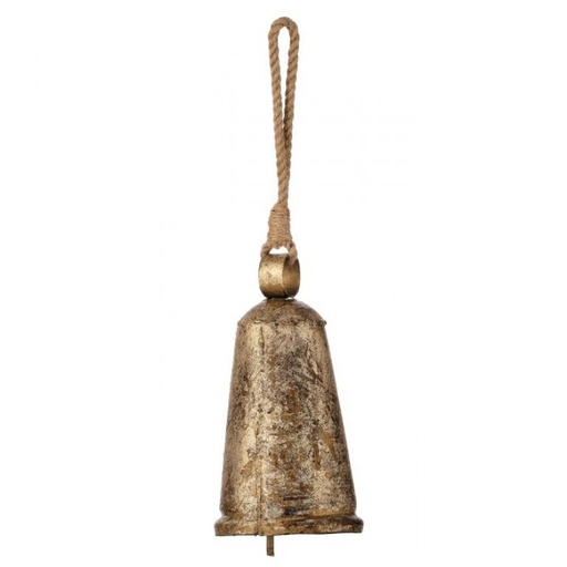 [MTX75342] 8"BURNT IRON ANTIQUE BELL W/ROPE TIE