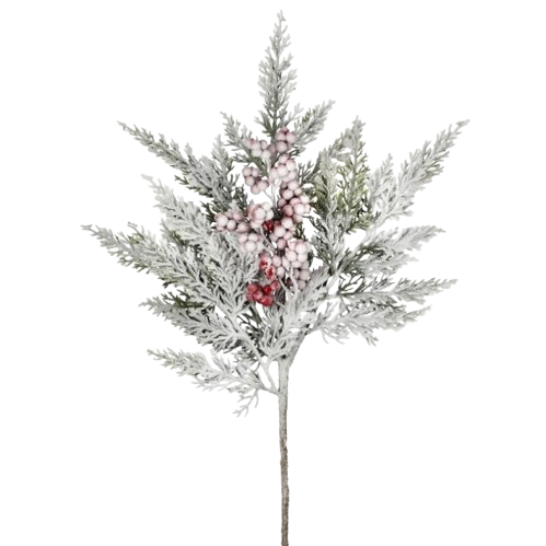 [MTX76697] 16" SNOWY CEDAR W/BERRY PICK