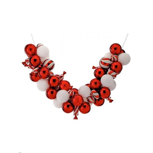 [MTX68663] 36´´MIXED PEPPERMINT CANDY VP BALL GARLAND