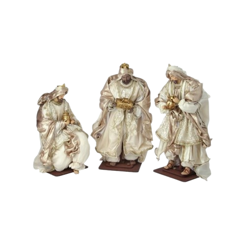 [MTX74812] 30" RSN/FABRIC THREE KINGS SET/3